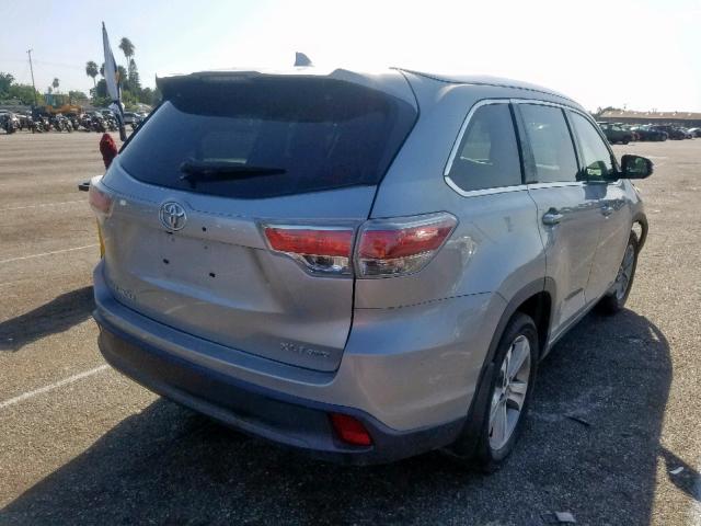 5TDJKRFH1FS124493 - 2015 TOYOTA HIGHLANDER SILVER photo 4