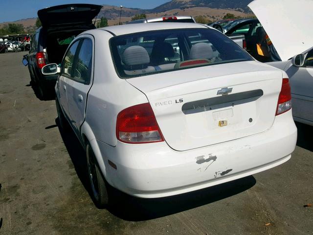 KL1TD526X5B477053 - 2005 CHEVROLET AVEO BASE 白色 照片 3
