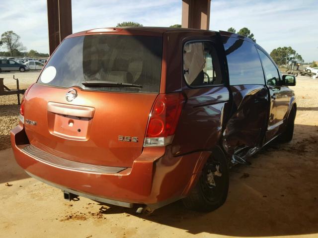 5N1BV28U94N311606 - 2004 NISSAN QUEST S RED photo 4