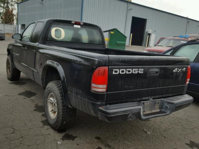 1B7GG22N5YS573281 - 2000 DODGE DAKOTA BLACK photo 3