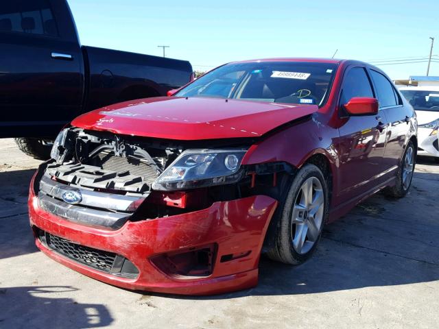 3FAHP0KC9CR222262 - 2012 FORD FUSION SPO RED photo 2