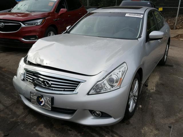 JN1CV6AR9DM769693 - 2013 INFINITI G37 SILVER photo 2