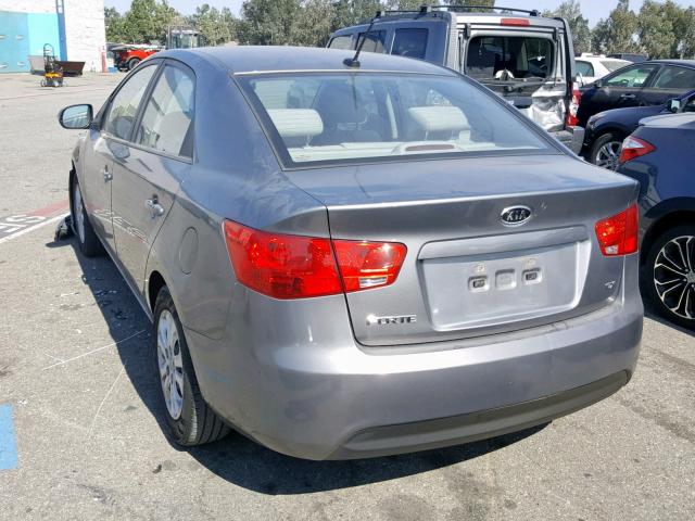 KNAFU4A29A5142144 - 2010 KIA FORTE EX GRAY photo 3