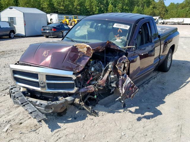 1D7HE42K85S157979 - 2005 DODGE DAKOTA SLT MAROON photo 2