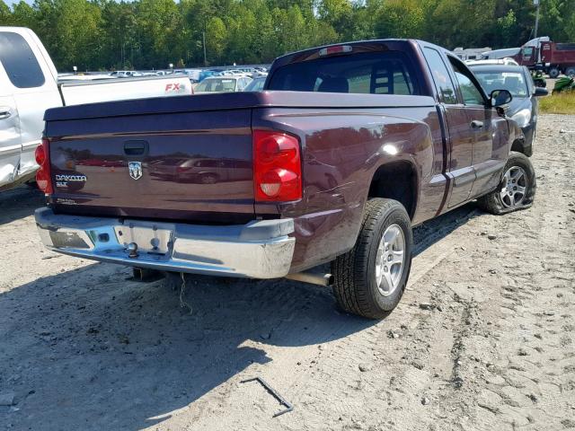 1D7HE42K85S157979 - 2005 DODGE DAKOTA SLT MAROON photo 4