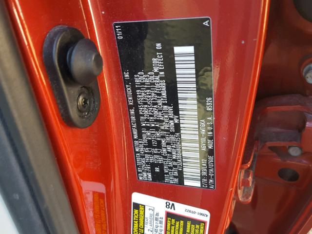 4T3ZA3BB4BU042514 - 2011 TOYOTA VENZA BASE RED photo 10