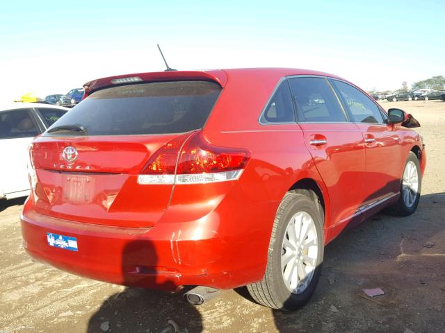 4T3ZA3BB4BU042514 - 2011 TOYOTA VENZA BASE RED photo 4