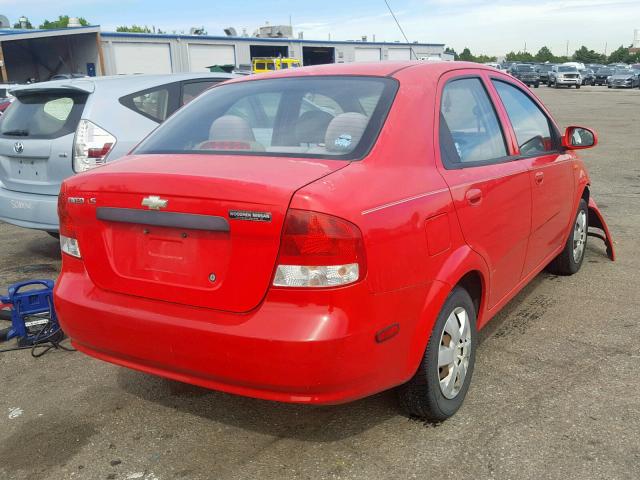 KL1TJ52614B201254 - 2004 CHEVROLET AVEO LS RED photo 4