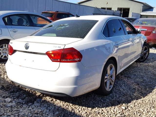 1VWBS7A30EC110392 - 2014 VOLKSWAGEN PASSAT SE WHITE photo 4