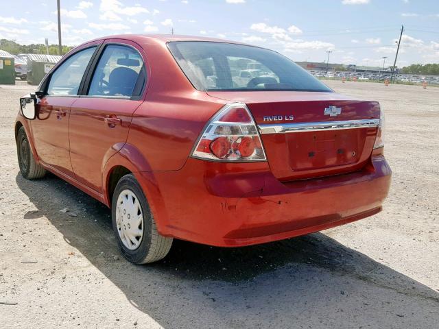 KL1TD56638B092075 - 2008 CHEVROLET AVEO BASE Қызыл фото 3