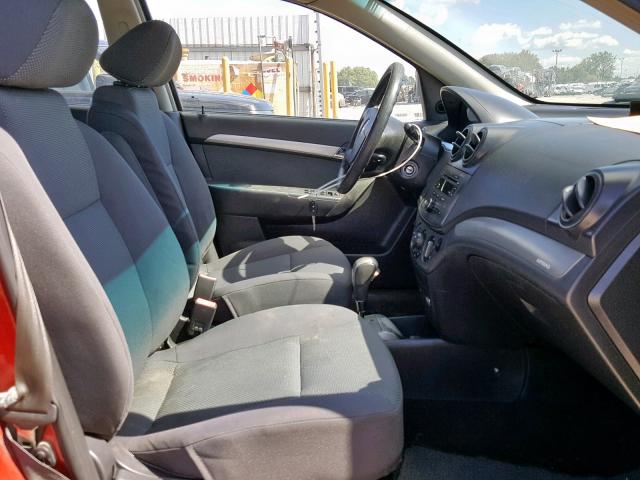 KL1TD56638B092075 - 2008 CHEVROLET AVEO BASE Қызыл фото 5