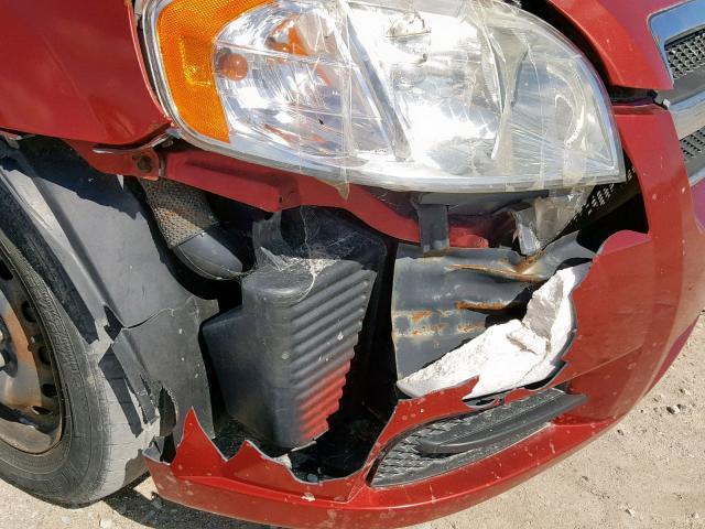 KL1TD56638B092075 - 2008 CHEVROLET AVEO BASE Қызыл фото 9