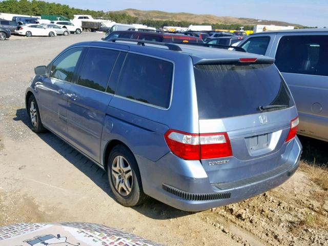 5FNRL384X6B125489 - 2006 HONDA ODYSSEY EX BLUE photo 3