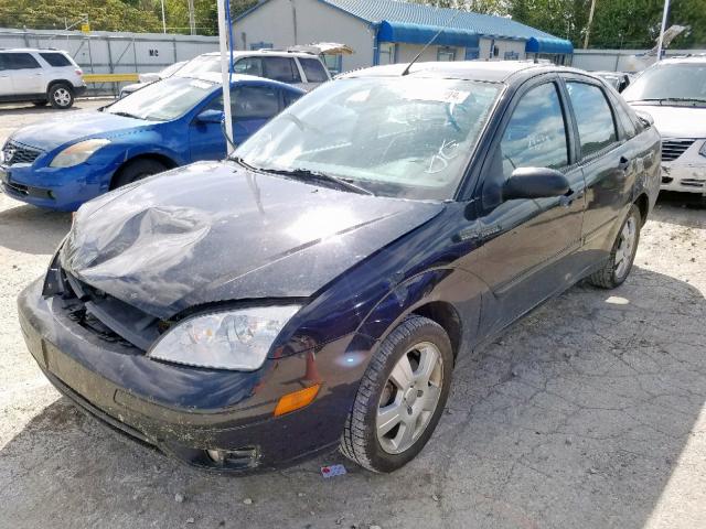 1FAHP34N07W351641 - 2007 FORD FOCUS ZX4 BLACK photo 2