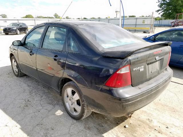 1FAHP34N07W351641 - 2007 FORD FOCUS ZX4 BLACK photo 3