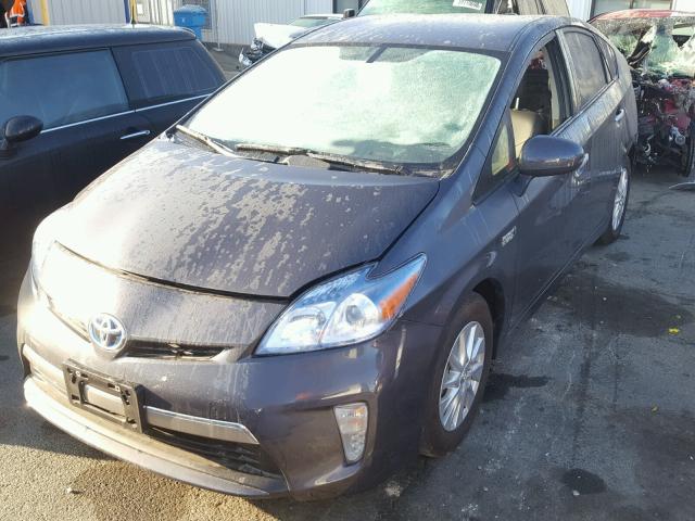 JTDKN3DP9F3072986 - 2015 TOYOTA PRIUS PLUG GRAY photo 2