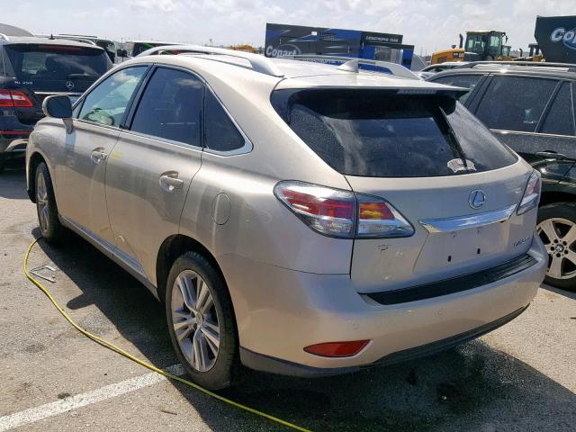 2T2ZK1BA0FC172536 - 2015 LEXUS RX 350 TAN photo 3