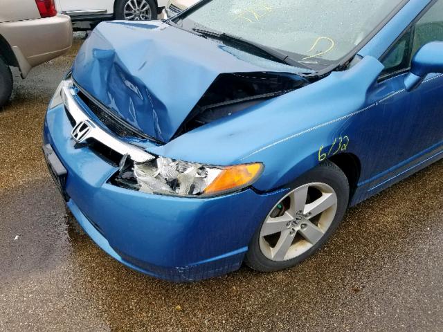 1HGFA16806L011115 - 2006 HONDA CIVIC EX BLUE photo 9