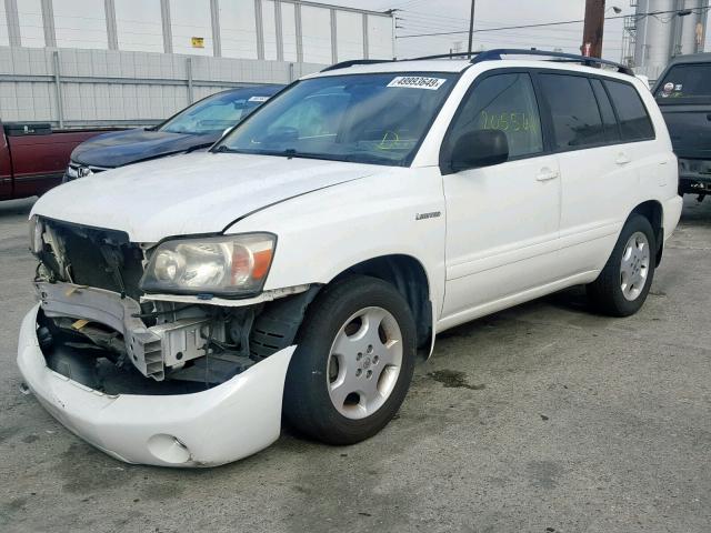 JTEDP21A650088488 - 2005 TOYOTA HIGHLANDER WHITE photo 2