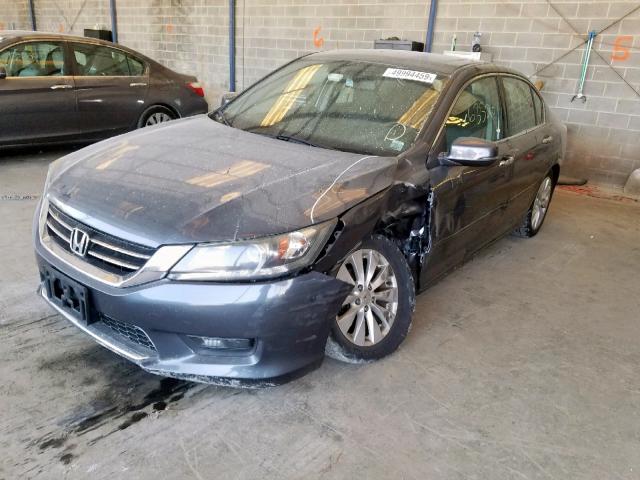 1HGCR3F81FA005830 - 2015 HONDA ACCORD EXL GRAY photo 2