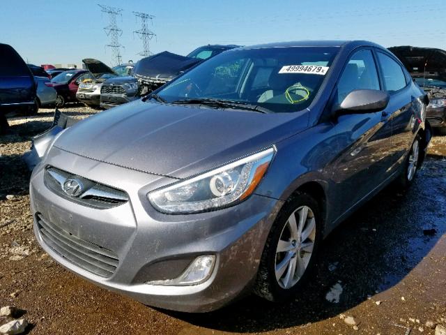 KMHCU4AE4EU597927 - 2014 HYUNDAI ACCENT GLS GRAY photo 2