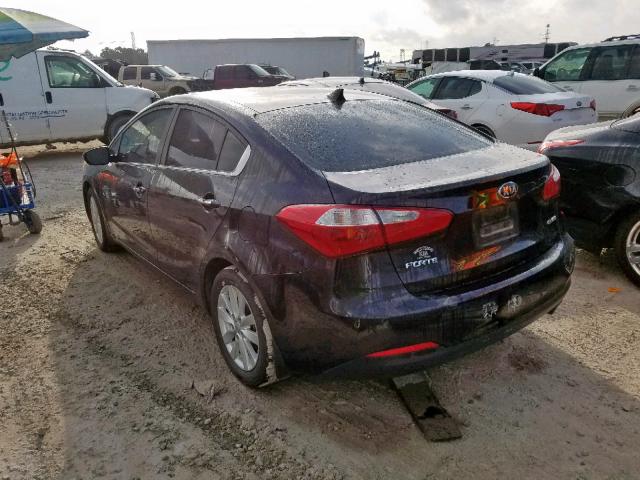 KNAFX4A80E5219212 - 2014 KIA FORTE EX BLACK photo 3