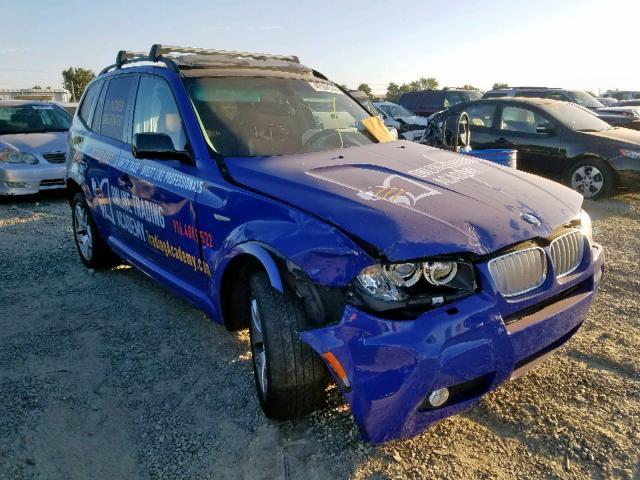 WBXPC93408WJ09742 - 2008 BMW X3 3.0SI BLUE photo 1