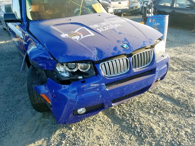 WBXPC93408WJ09742 - 2008 BMW X3 3.0SI BLUE photo 9