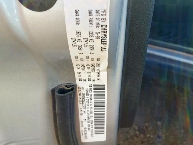 1J8HG48K18C233030 - 2008 JEEP COMMANDER SILVER photo 10