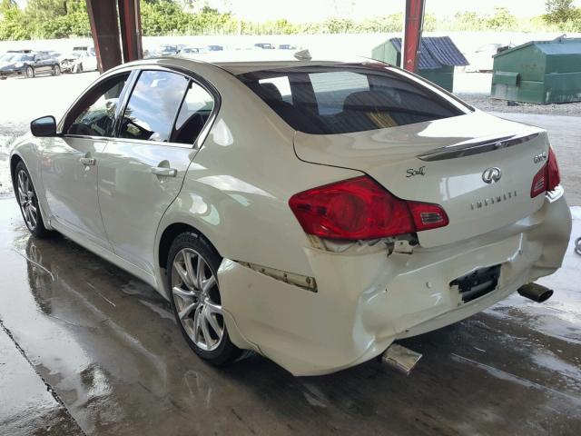 JN1CV6AP7AM202148 - 2010 INFINITI G37 BASE WHITE photo 3