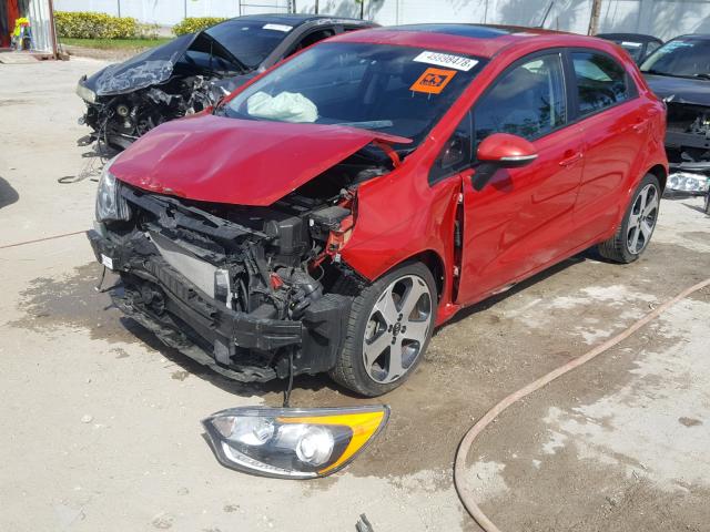 KNADN5A38C6032847 - 2012 KIA RIO EX RED photo 2