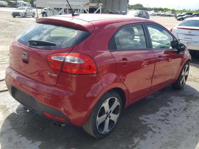 KNADN5A38C6032847 - 2012 KIA RIO EX RED photo 4