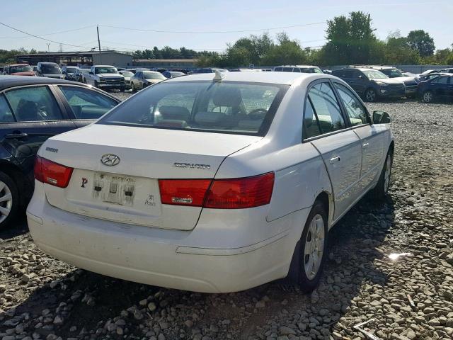 5NPET46C39H541372 - 2009 HYUNDAI SONATA GLS WHITE photo 4