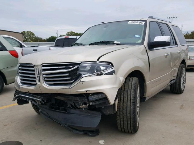 5LMJJ2KT4HEL03956 - 2017 LINCOLN NAVIGATOR Бежевый фото 2