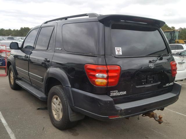 5TDBT48A81S010312 - 2001 TOYOTA SEQUOIA LI BLACK photo 3