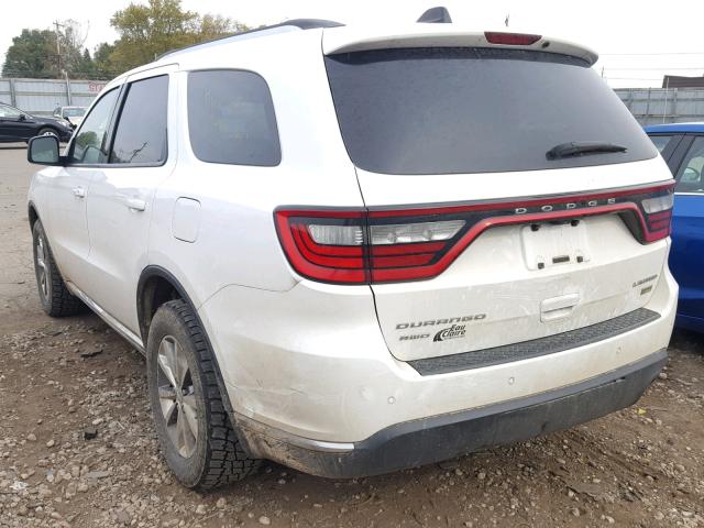 1C4RDJDG0EC976536 - 2014 DODGE DURANGO LI WHITE photo 3