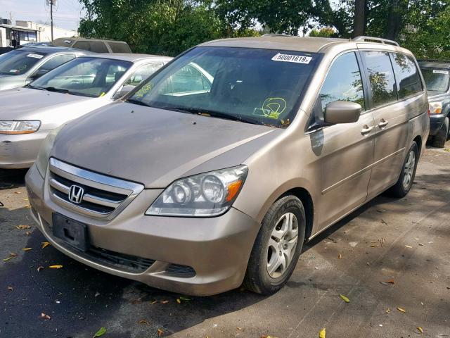 5FNRL38457B130164 - 2007 HONDA ODYSSEY EX GOLD photo 2