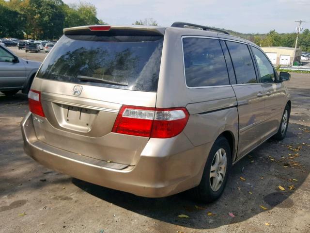 5FNRL38457B130164 - 2007 HONDA ODYSSEY EX GOLD photo 4