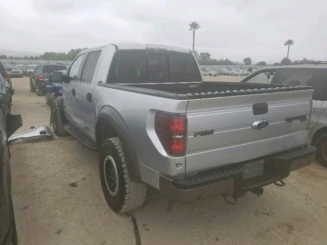 1FTFW1R68DFC57948 - 2013 FORD F150 SVT R SILVER photo 3