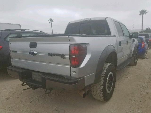 1FTFW1R68DFC57948 - 2013 FORD F150 SVT R SILVER photo 4