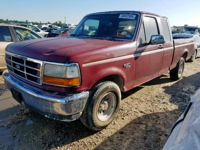 1FTEX15NXNKB57087 - 1992 FORD F150 RED photo 2