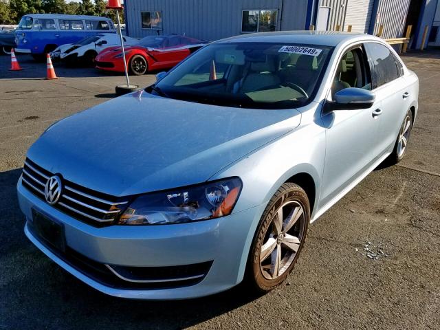 1VWBP7A3XDC053277 - 2013 VOLKSWAGEN PASSAT SE BLUE photo 2