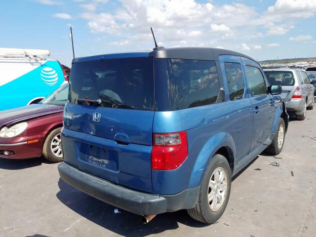 5J6YH18737L009653 - 2007 HONDA ELEMENT EX BLUE photo 4