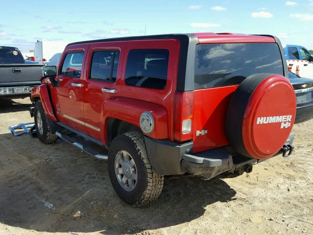 5GTDN13E178168315 - 2007 HUMMER H3 RED photo 3