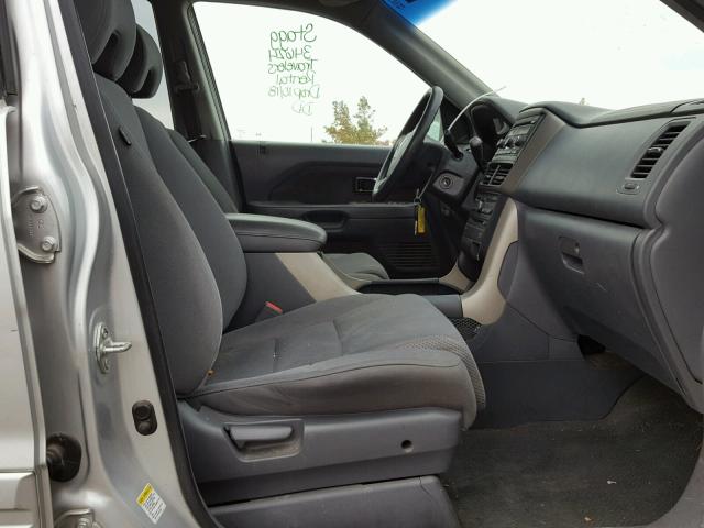 5FNYF18358B002846 - 2008 HONDA PILOT SE SILVER photo 5