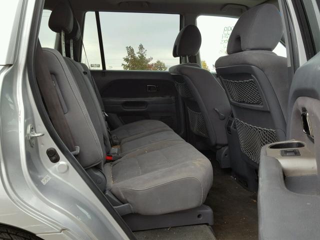 5FNYF18358B002846 - 2008 HONDA PILOT SE SILVER photo 6