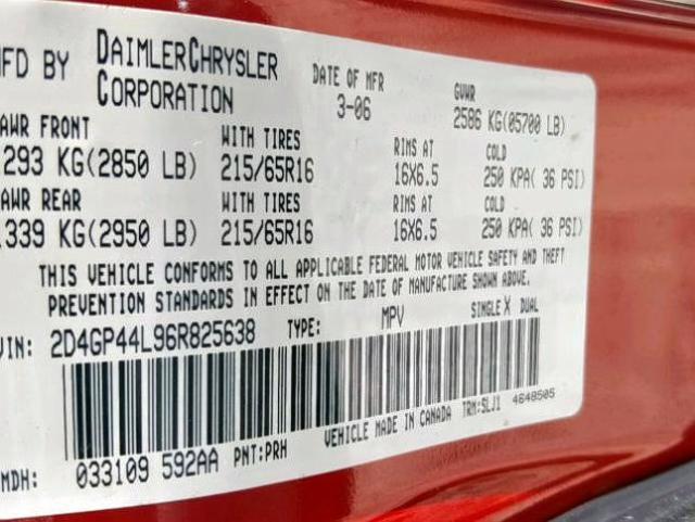 2D4GP44L96R825638 - 2006 DODGE GRAND CARA RED photo 10