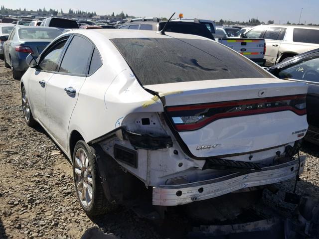 1C3CDFCHXDD296430 - 2013 DODGE DART LIMIT WHITE photo 3