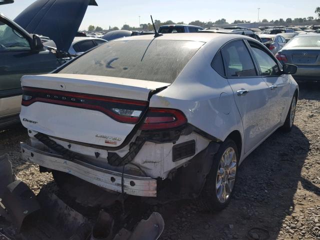 1C3CDFCHXDD296430 - 2013 DODGE DART LIMIT WHITE photo 4