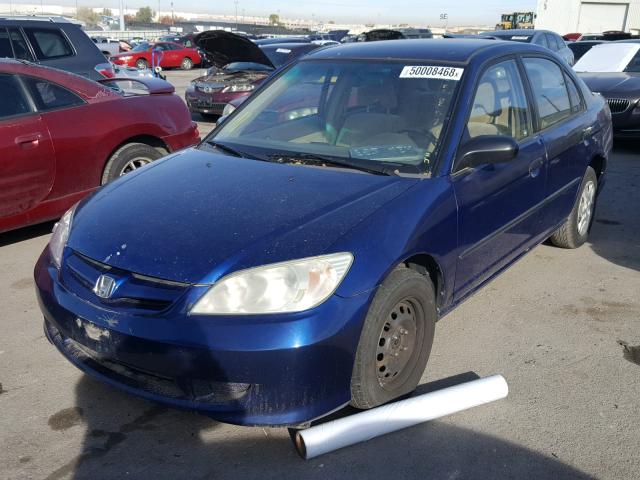 2HGES16345H578758 - 2005 HONDA CIVIC DX V BLUE photo 2